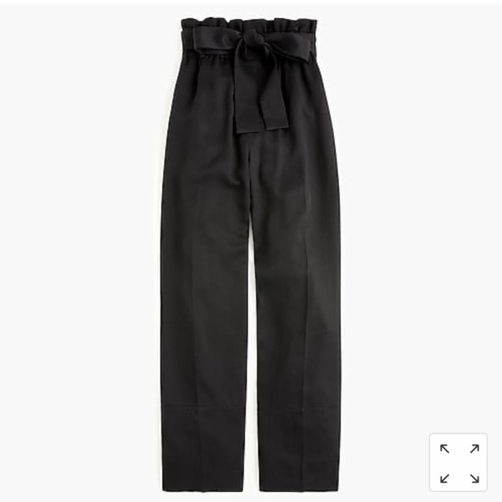 J Crew black paperbag waist pant. NWT size 0